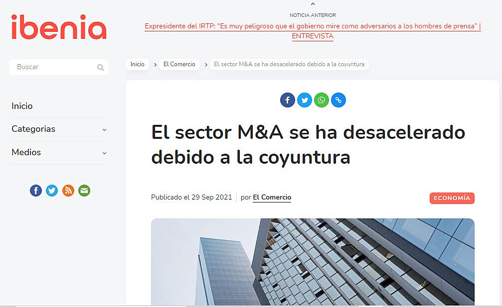 El sector M&A se ha desacelerado debido a la coyuntura